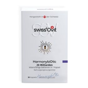 SwissOvit HarmonybiOtic Probiotika mit 20 Mrd. lebensfähigen Darm-Bakterien pro Kapsel, vegan