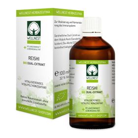 Wellnest Bio Reishi Dual-Extrakt (Ganoderma lucidum) Vitalpilz Tinktur - Pflanzenkraft Urtinktur