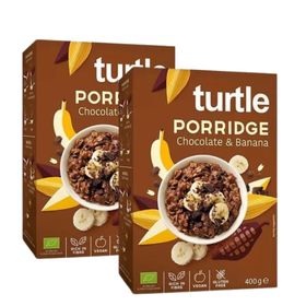 Turtle veganes Frühstücks Porridge Schokolade & Banane glutenfrei Duo