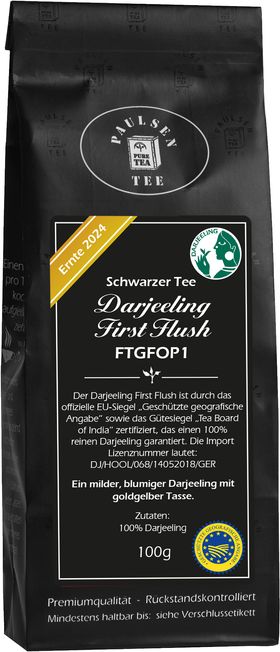 Paulsen Darjeeling First Flush FTGFOP1, Ernte 2024, schwarzer Tee