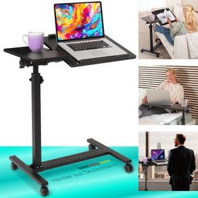 ELONEO Beistelltisch höhenverstellbar & breitenverstellbar mit Rollen & Feststellbremse