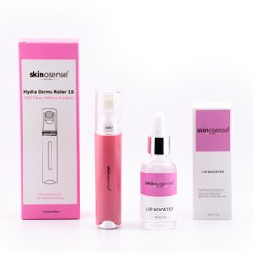 Skinosense® Lip Booster Set, Hydra Derma Roller 3.0 mit 105 Nadeln & Lip Booster Serum
