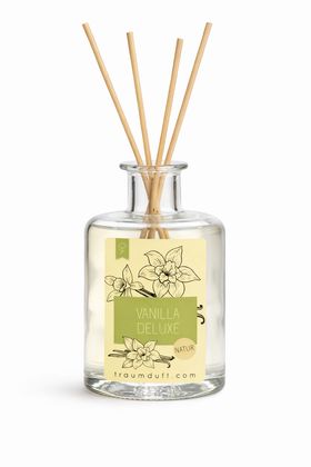 Traumduft Mikado Raumduftflakon Vanilla Deluxe mit Peddigrohr Stäben