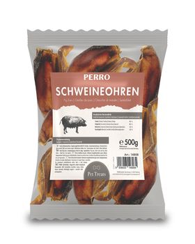 PERRO Schweineohren - Kausnack für Hunde