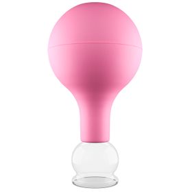 Pulox Schröpfglas aus Echtglas mit Saugball - 25mm in Pink