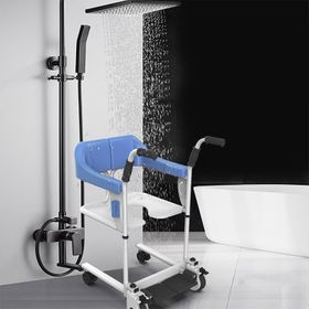 Ausilium Moovy Dusch-Toilettenstuhl mit Rollen und Fußstützen