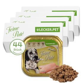 44 x 150 g Lecker.Pet® Paula's Feine Paté Reich an Huhn Hundefutter Nassfutter Vollnahrung