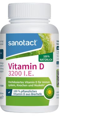 Vitamin D 3200 I.E. 100% pflanzliches Vitamin D aus Bierhefe, 100 % natürlich und vegan