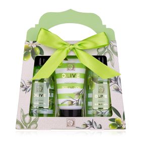 Accentra – Duschset Frauen Geschenkset OLIVE in schöner Geschenkbox