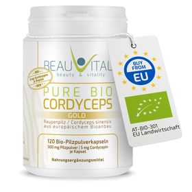 BEAUVITAL® Pure Bio Cordyceps Gold Kapseln mit 10mg Cordycepin/g