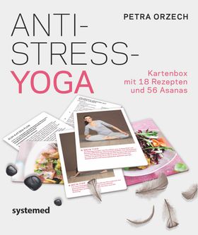 Anti-Stress Yoga Kartenbox mit 18 Rezepten und 56 Asanas