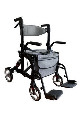 ForeverSenior 2 in 1 Rollator & Rollstuhl - Schnell verstellbar mit Fußstützen - 11,2kg