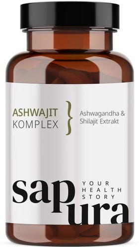 Ashwagandha Kapseln - 300mg Hochdosiert + Shilajit Extrakt | 120 Kapseln