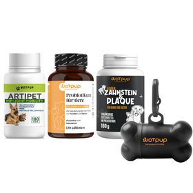 LA.GA Sparset Komplett Wellness – Probiotika + ArtiPet 180 + Anti-Zahnstein + Kotbeutelspender