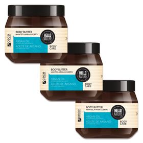 Hello Nature Körperbutter Body Butter für Hautpflege mit Arganöl