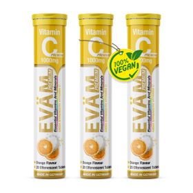 EVÄM Vitamin C 1000 Hochdosiert Brausetabletten - 3er Pack