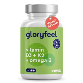 gloryfeel® Vitamin D3 5.000 I.E. K2 & Omega 3 Kapseln