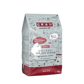GRAU Hund Senior mit Geflügel