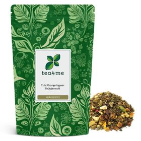 tea4me Tulsi Orange Ingwer Kräuterwohl Kräutertee mit Ingwer-Orange-Geschmack