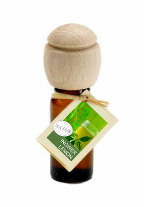 Traumduft Piccolino Ingwer Lemon Duftöl – Handgefertigt, ätherische Öle, Buchenholzverschluss