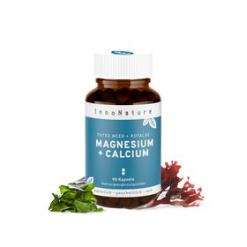 InnoNature Magnesium + Calcium Kapseln | Rotalge und Magnesiumoxid | vegan