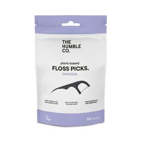The Humble Co. Zahnsticks Flosspicks Minze mit Aktivkohle