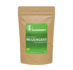 Tausendkraut Weizengras Pulver BIO - angebut auf Vulkanerde in Neuseeland