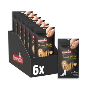 Rosewood Chewy Sticks Huhn Small – Kaustangen für Hunde mit Huhn, Rinderhautsnack, Rohhautsnack,