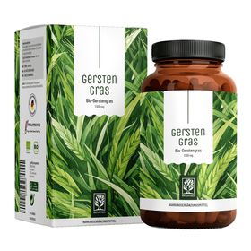 Bio Superfood Grünprodukt Pflanzenbasiert Nährstoffe 180 vegane Kapseln Gerstengras NATURTREU®