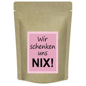 Quertee® - "Wir schenken uns NIX!" - Teegeschenk -  Früchtetee Erdbeer-Orange von Christea