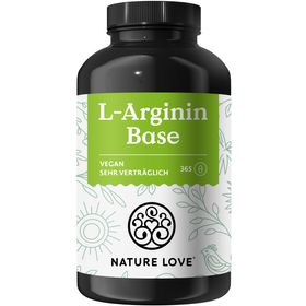 NATURE LOVE® L-Arginin Base mit Citrullin - 365 Stk - pflanzliches Arginin BASE Form 99,7+% Reinheit