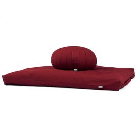 bodhi Medi-Set ECO: Meditationskissen ZAFU ECO Kapok & Meditationsmatte ZABUTON ECO Bordeaux