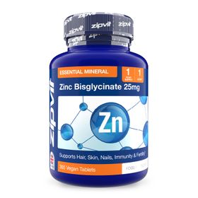 Zipvit Zink Bisglycinat High Strength 25mg - Immunsystem & Haut - Vegan