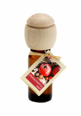 Traumduft Piccolino Granatapfel Zimt Duftöl – Handgefertigt, ätherische Öle, Buchenholzverschluss