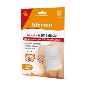Lifemed Wärmepflaster extragroß, 19 cm x 13 cm, weiß, 3er Pack