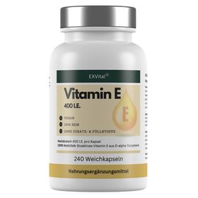 EXVital® Vitamin E Softkapseln, hochdosiert 400 I.E., reines D-Alpha-Tocopherol