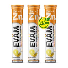 EVÄM Vitamin C + Zink Brausetabletten - 3er Pack