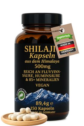 Shilajit Mumijo Kapseln aus dem Himalaya -  Shilajit Kapseln - **150 Kapseln** - LABORGEPRÜFT