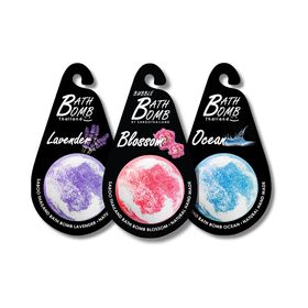SABOO Schaumbad Bombe – Geschenkset aus drei Badebomben(Bluete-Lavendel-Ozean)