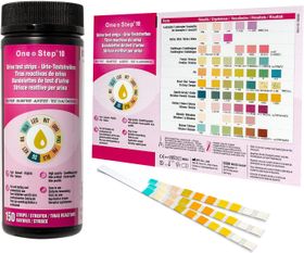 150 One+Step Urinteststreifen für 10 Indikatoren - Gesundheitstest inkl. Referenzfarbkarte