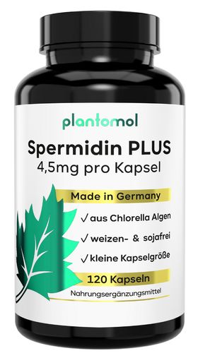 plantomol® Spermidin PLUS - Spermidin Kapseln mit 4,5mg Spermidine pro Kapsel - aus Chlorella