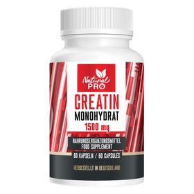 Natural Pro | Creatin Monohydrat | 1500mg Kreatine Monohydrate pro 2 Kapseln