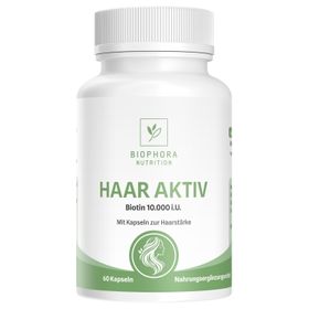 Haar Aktiv Biotin 10.000 µg | hochdosierte Biotinkapseln für Haare, Haarausfall und Haarbruch