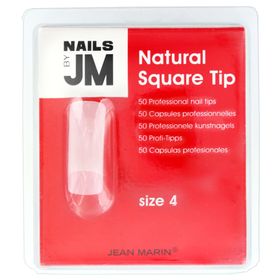 Jean Marin - Natürliche Quadratische Nagelkapseln 50 Stk - Größe 4