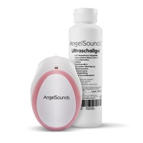 AngelSounds - JPD-100S(mini) Set - Ultraschall Fetal-Doppler - Cremeweiß-Pink