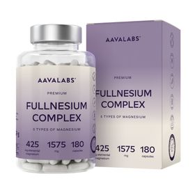 Aavalabs Premium Fullnesium Magnesium Komplex – 425 mg elementares Magnesium aus 5 Formen