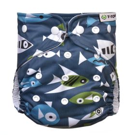T-TOMI Höschenwindel AIO - Wickel Set Druckknöpfe Fish