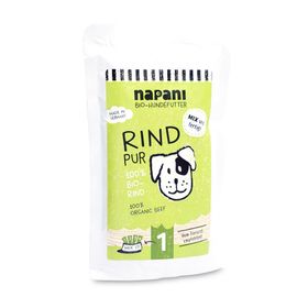 napani Bio-Dosenfutter für Hunde, Rind pur