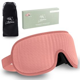OMNIRELEXX® Atmungsaktive 3D SCHLAFMASKE inkl. Reisebeutel (Rosa)