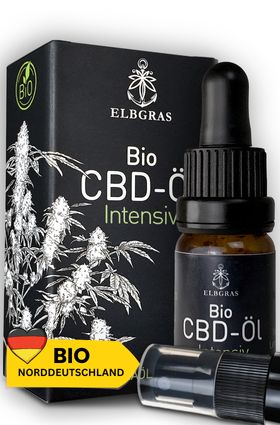 Elbgras Bio CBD Öl 30% - Vollspektrum Hanföl - CBD-Tropfen + Spraykopf - Cannabisöl - Deutsche Marke